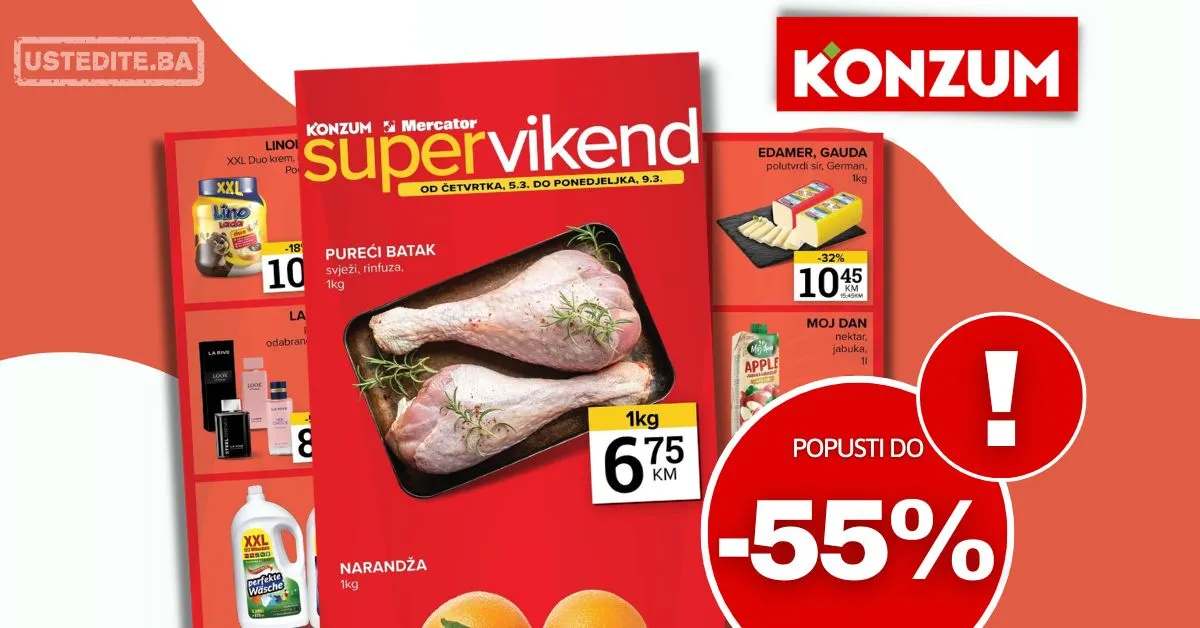 Konzum vikend akcija 5-9.3.2026.