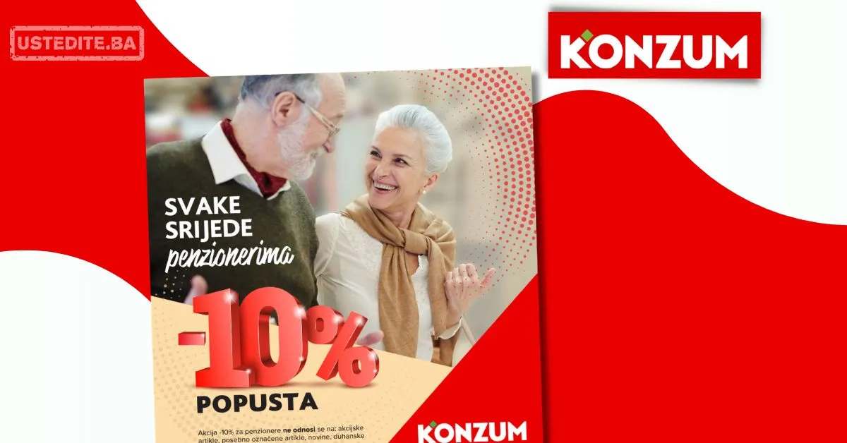Konzum POPUST ZA PENZIONERE mart 2026.