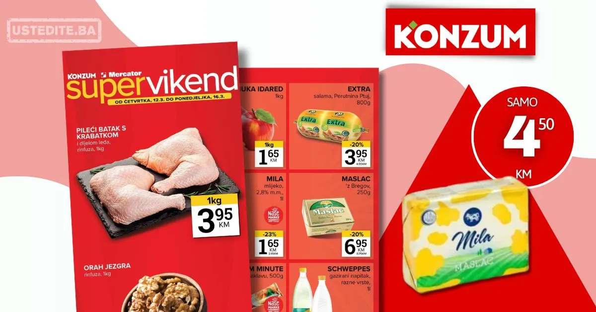 Konzum vikend akcija 12-16.3.2026.