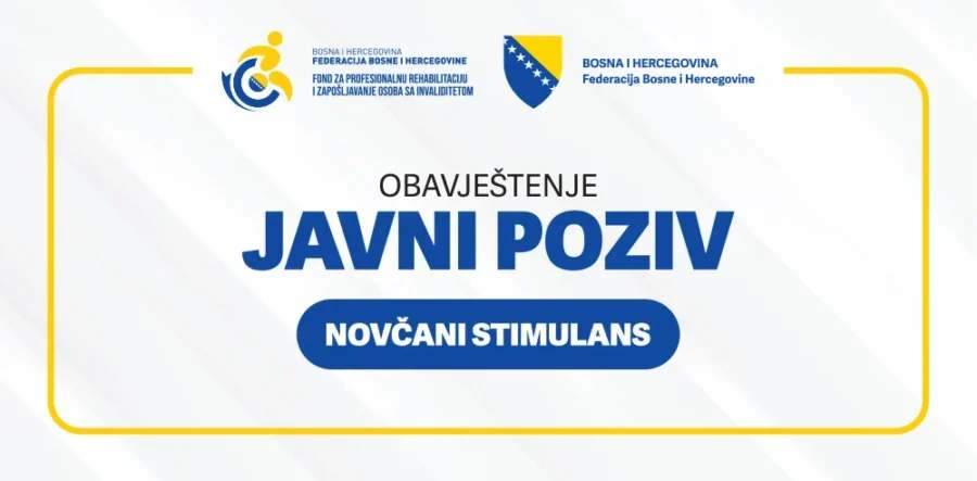 Otvoren javni poziv za dodjelu novčanog stimulansa za novo zapošljavanje osoba s invaliditetom